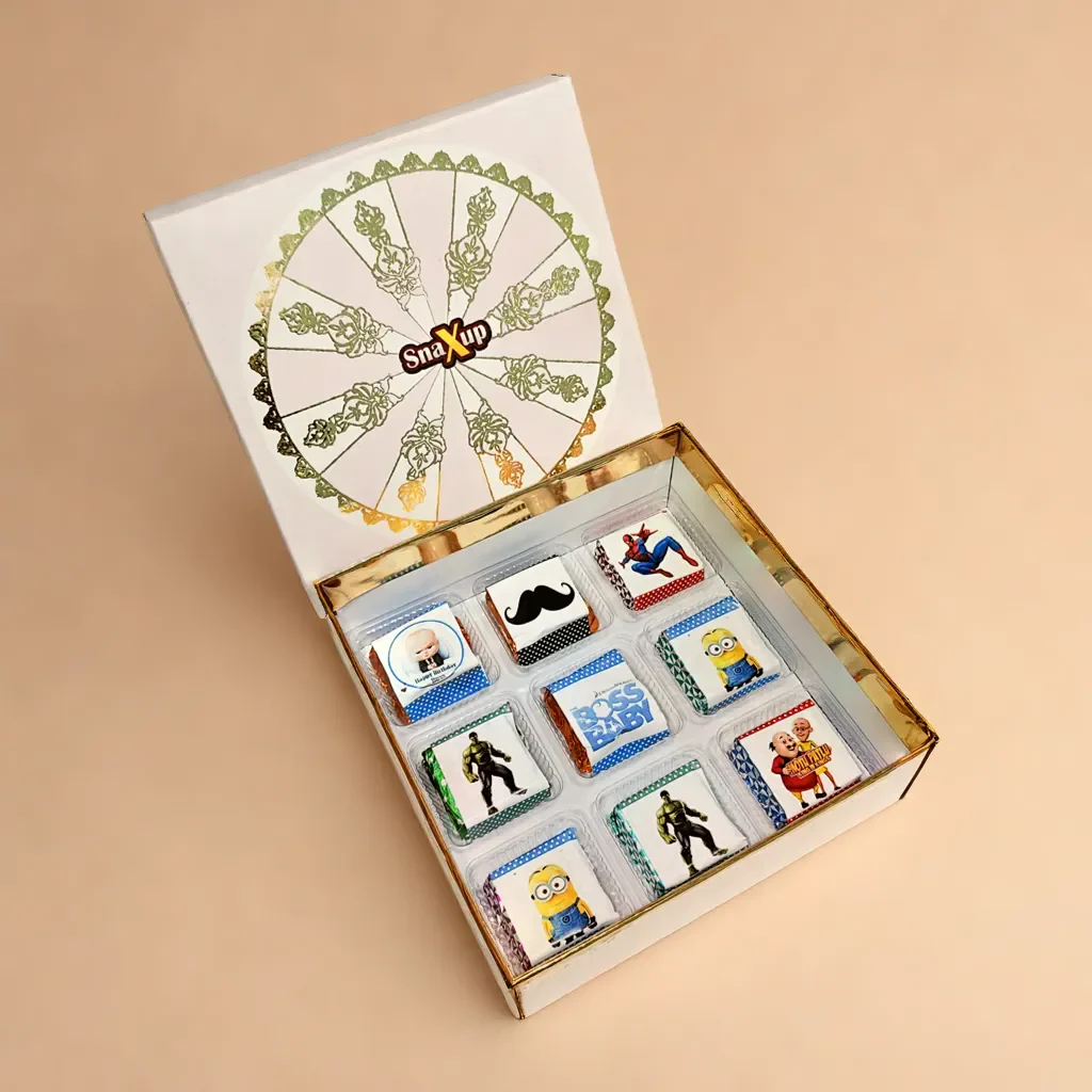 9 Cavity Mauve Choco Hamper for Boys - Image 2