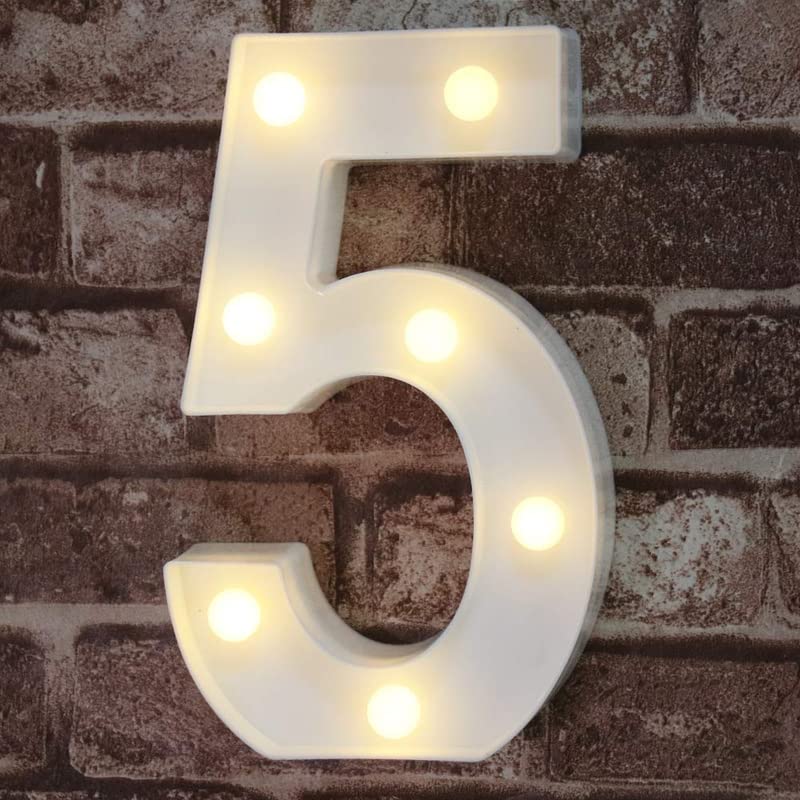 9 Inch Led Marquee Number Light Sign (Number 5) - Image 3