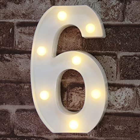 9 Inch Led Marquee Number Light Sign (Number 6) - Image 3