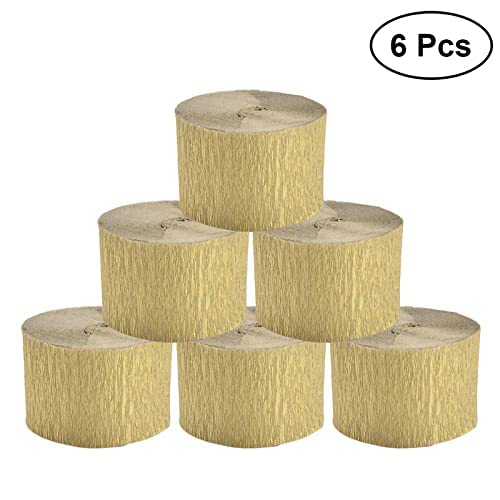 9 Meter Beige Crepe Paper Streamers (Pack of 6) - Image 2