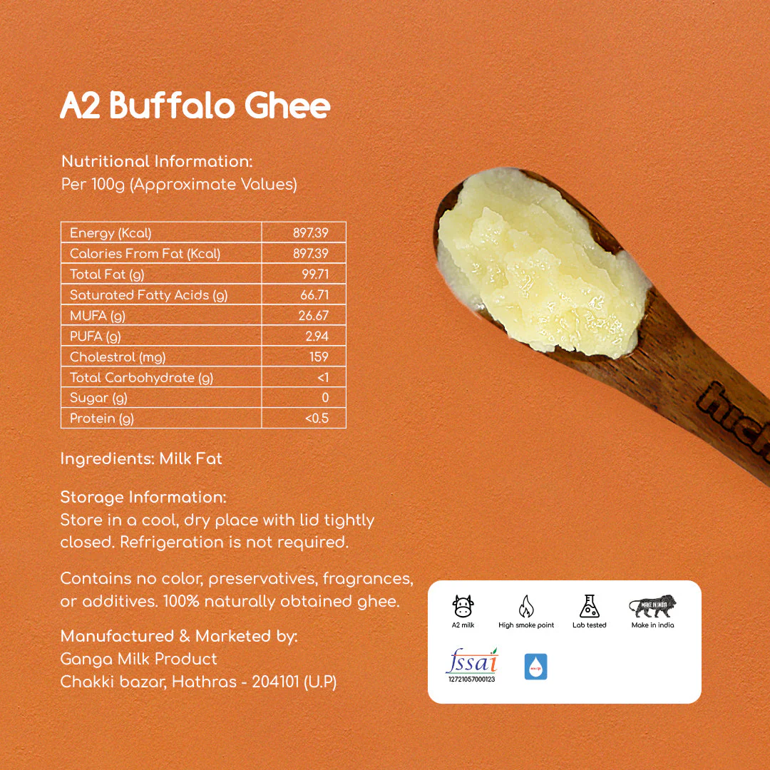 A2 Buffalo Ghee 100 ml | Bilona Method | Curd-Churned | Lab Tested. - Image 3