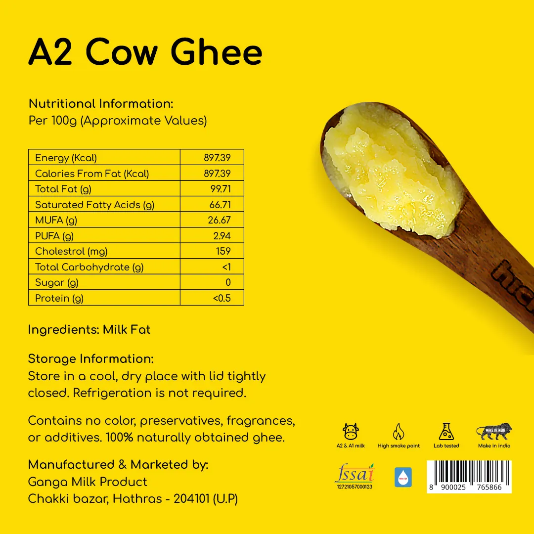 A2 Cow Ghee 2x1000 ml | Pack Of 2 | Bilona Method | Curd-Churned | Lab Tested - Image 4