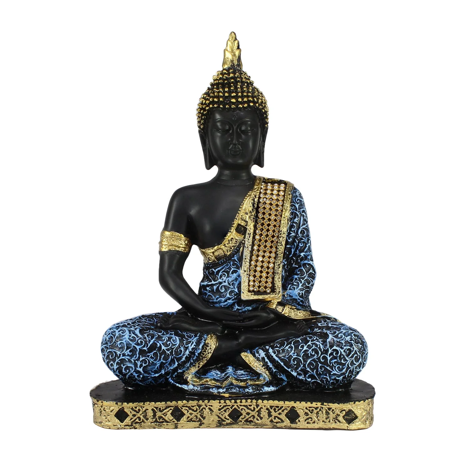 Aadhyatmik Blue Meditating Buddha Decorative Showpiece - 24 cm - Image 2