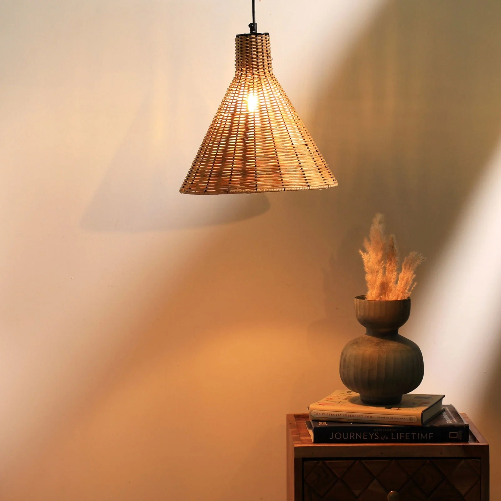 Abc Vita Pendant Lamp - Natural Rattan And Cane Pendant Light, Handmade Hanging Light In India (Copy) - Image 3