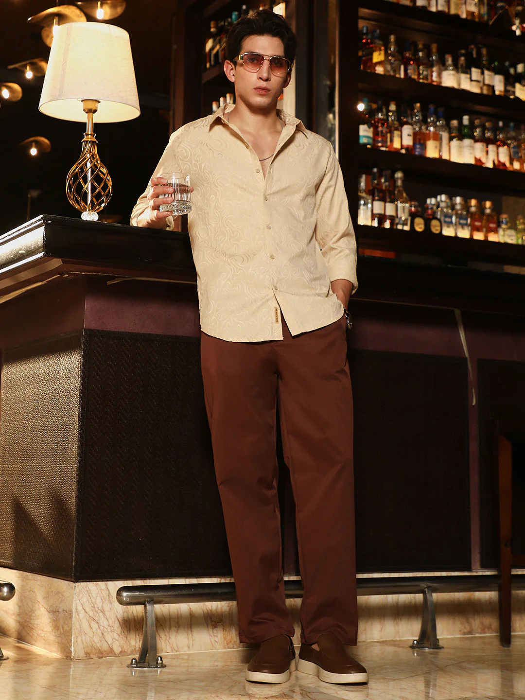 Abstract-Lined Jacquard Shirt - Image 6