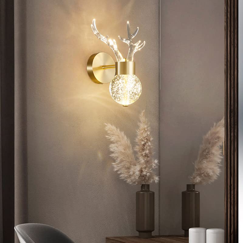 Acrylic Modern Horn Gold Metal Wall Light - Image 6