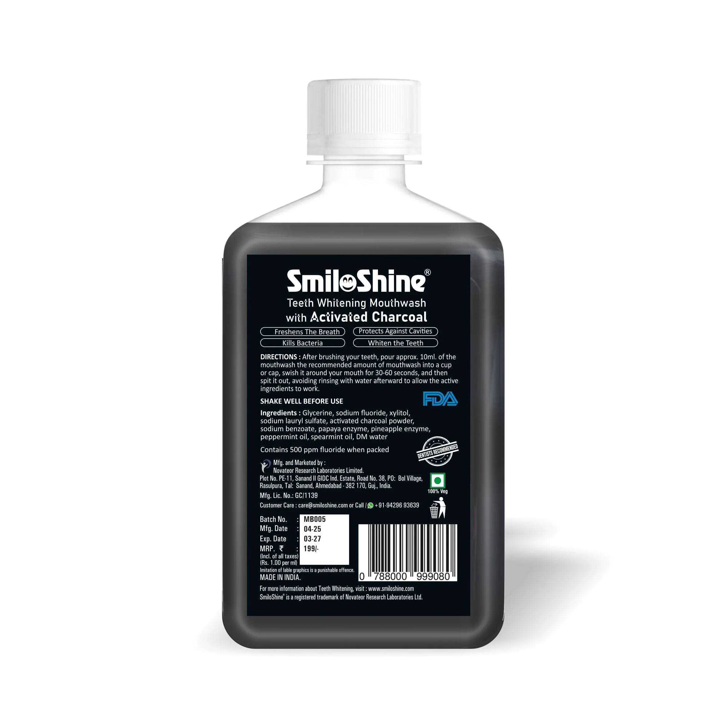 Activated Charcoal Mouthwash - 200ml - Image 7