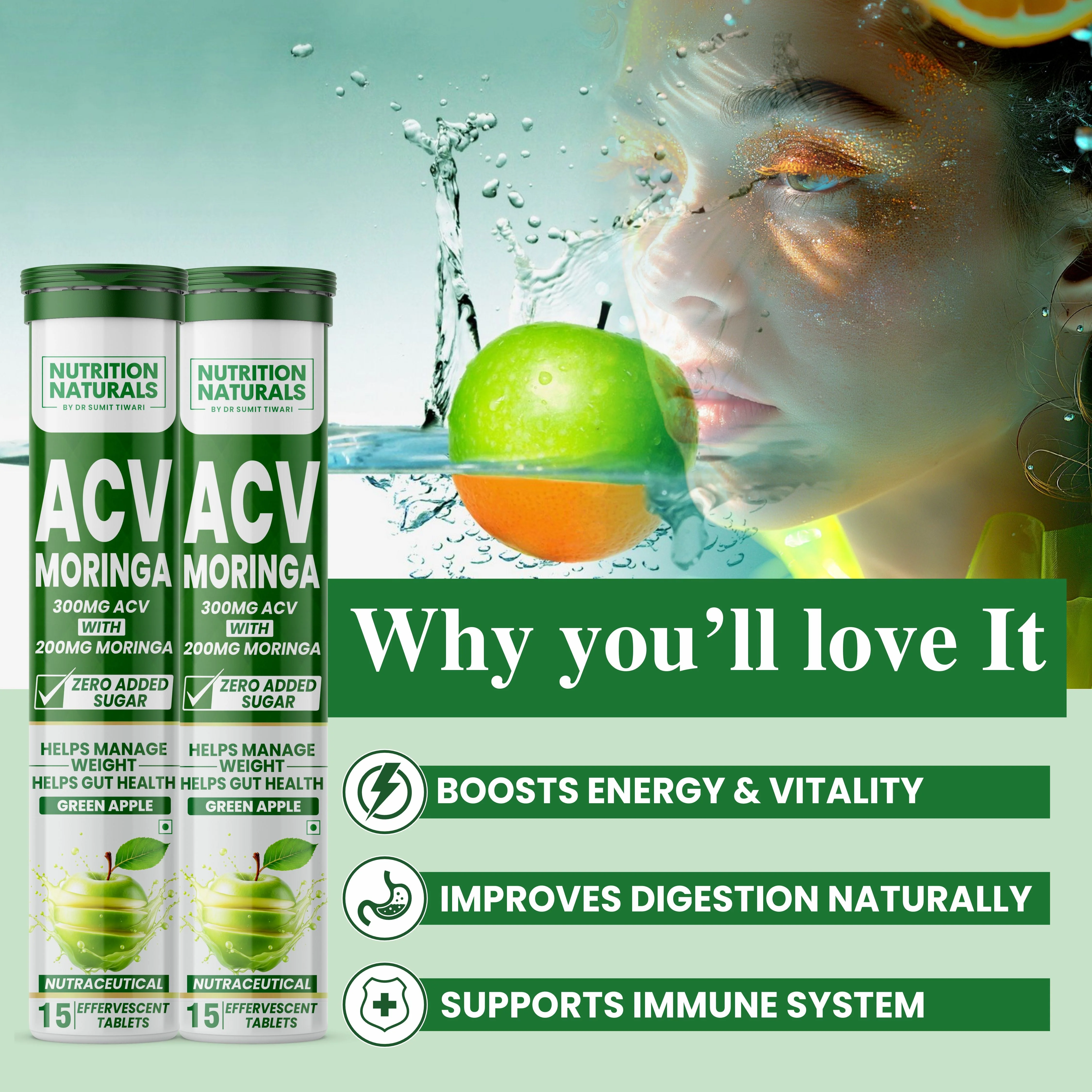 ACV Moringa - Apple Cider Vinegar with Moringa - 500 mg - Image 3