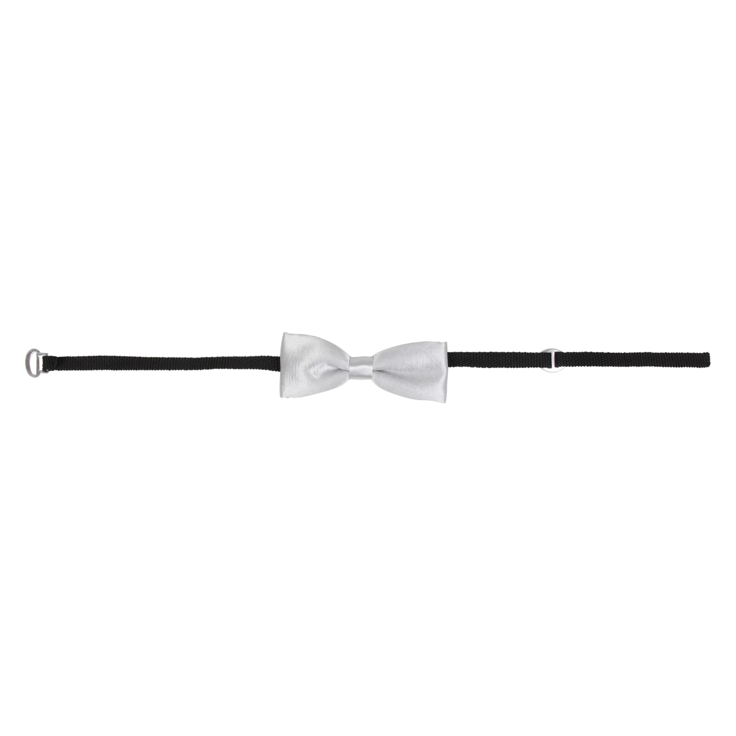 Adjustable Satin Bow Tie for Boys – Silver (Pre-Tied & Clip-On) - Image 4