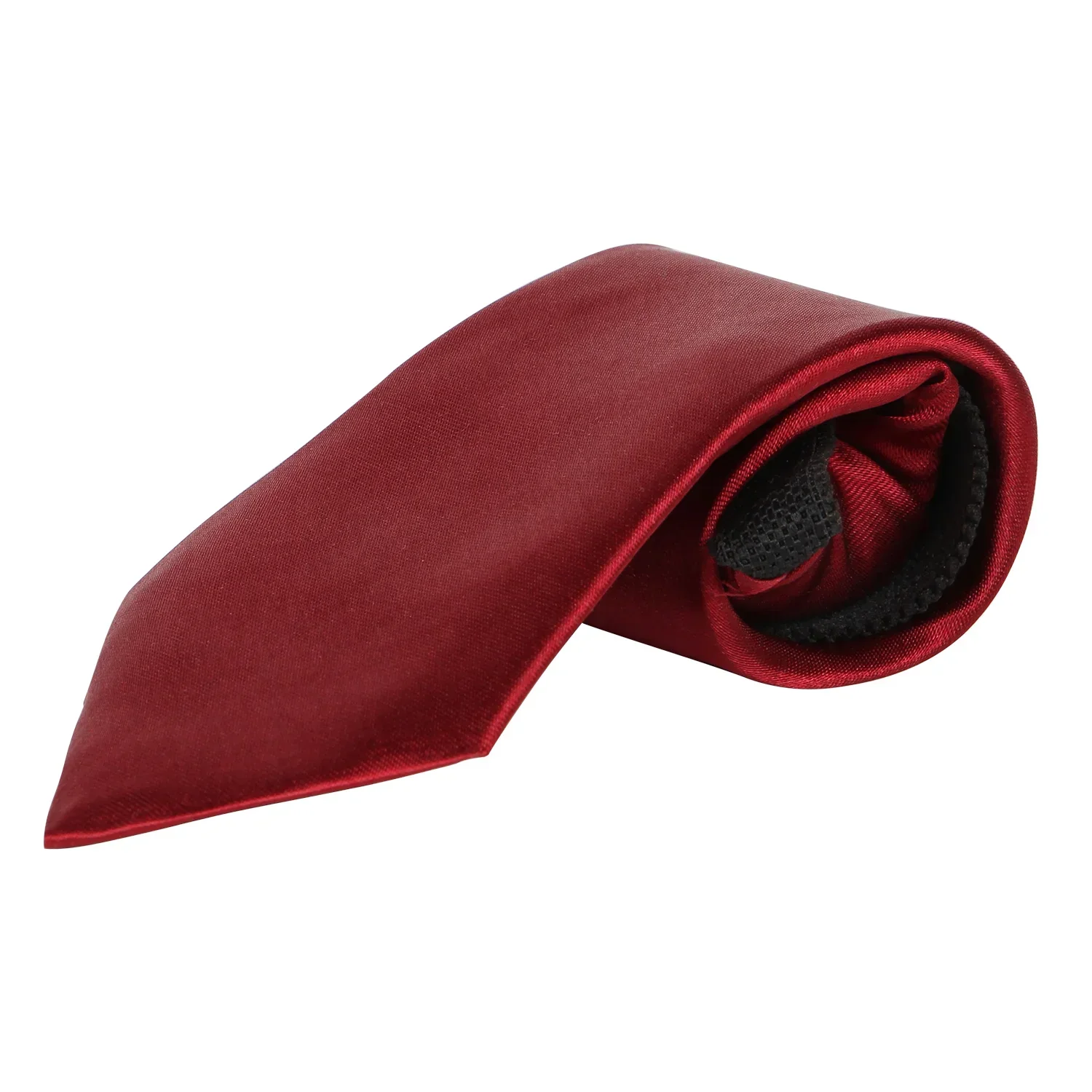Adjustable Satin Neck Tie for Boys – Maroon (Pre-Tied & Clip-On) - Image 2
