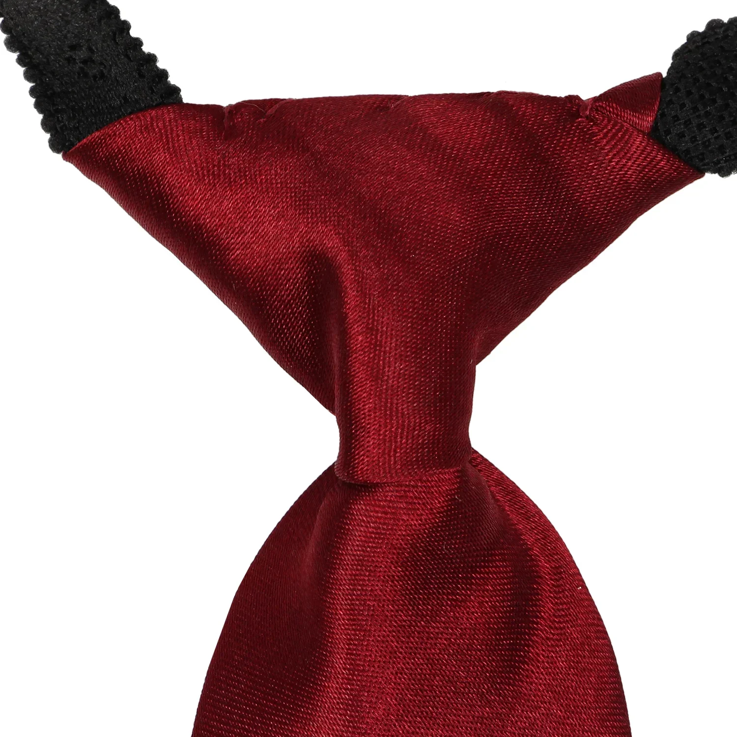 Adjustable Satin Neck Tie for Boys – Maroon (Pre-Tied & Clip-On) - Image 3