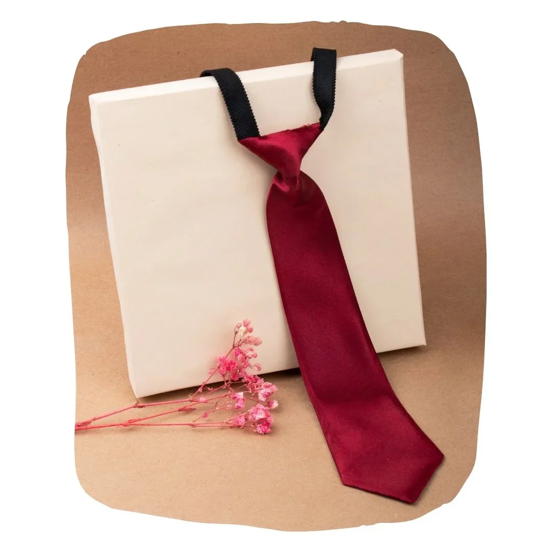 Adjustable Satin Neck Tie for Boys – Maroon (Pre-Tied & Clip-On) - Image 8