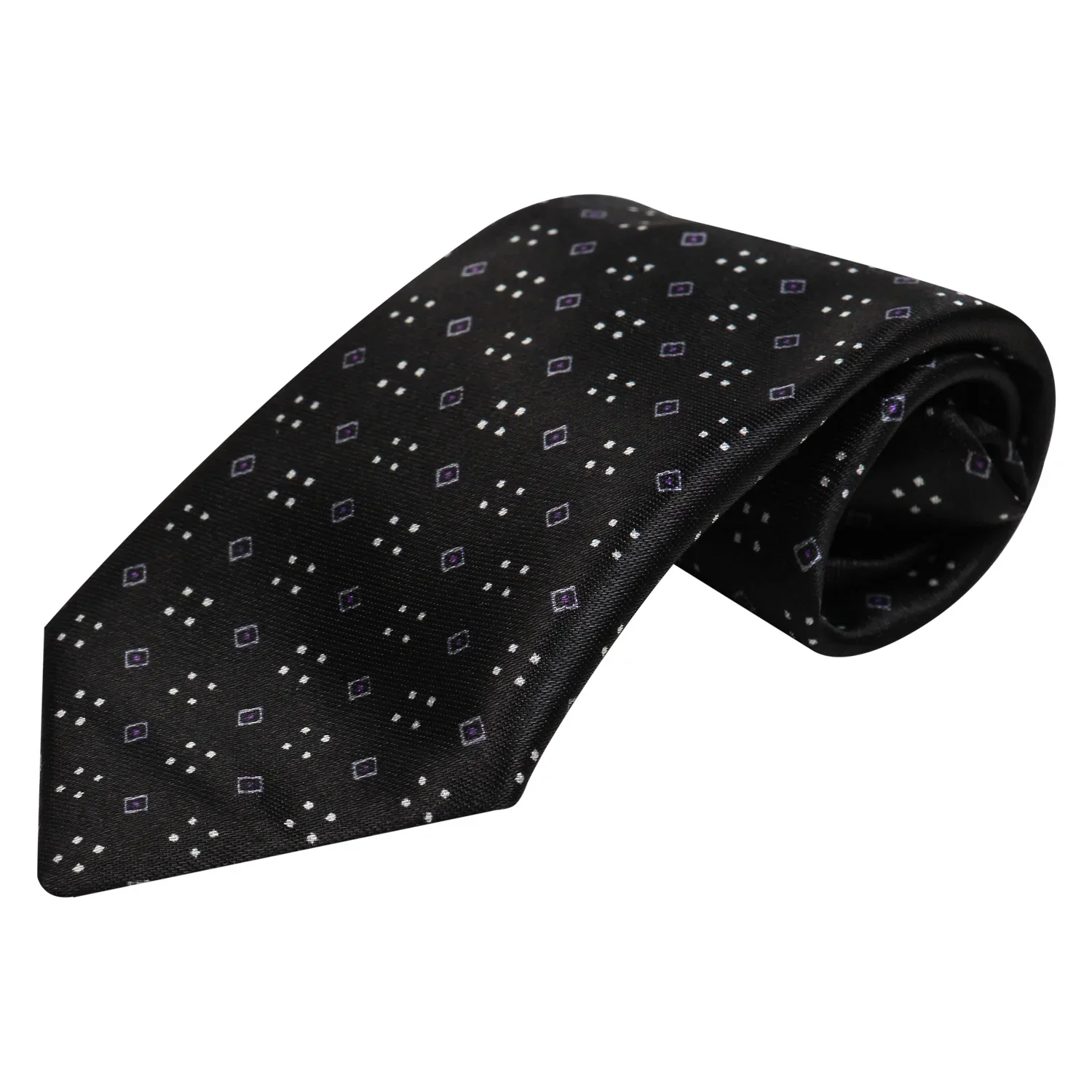 Adjustable Satin Neck Tie for Boys – Printed Black (Pre-Tied & Clip-On) - Image 2