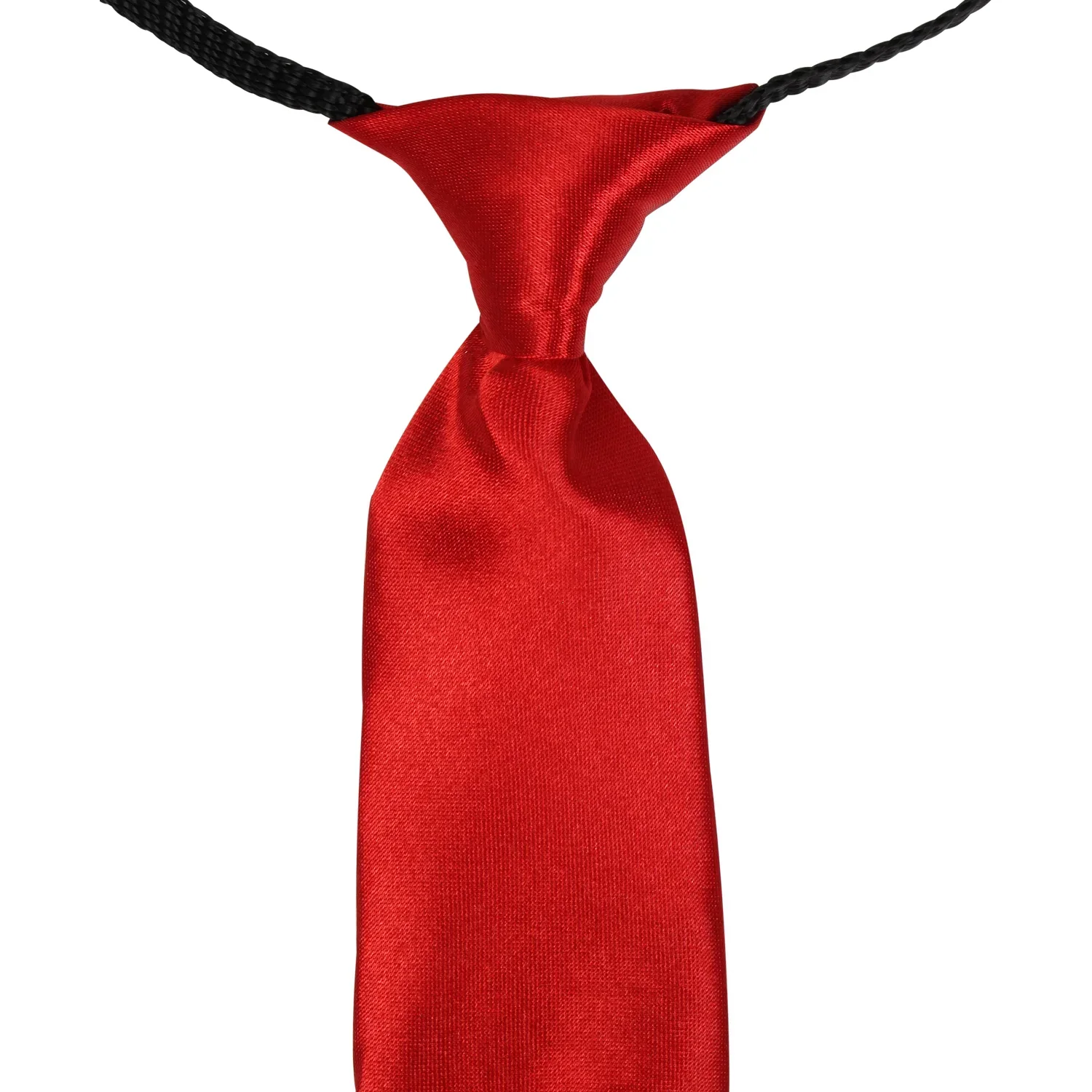 Adjustable Satin Neck Tie for Boys – Red (Pre-Tied & Clip-On) - Image 3