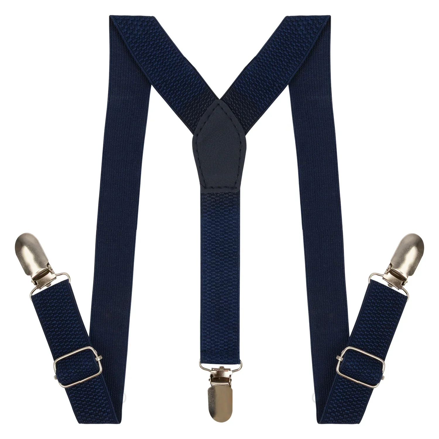 Adjustable Y-Back Suspenders for Boys – Dark Blue (Clip-On & Stretchable) [AKA032] - Image 3