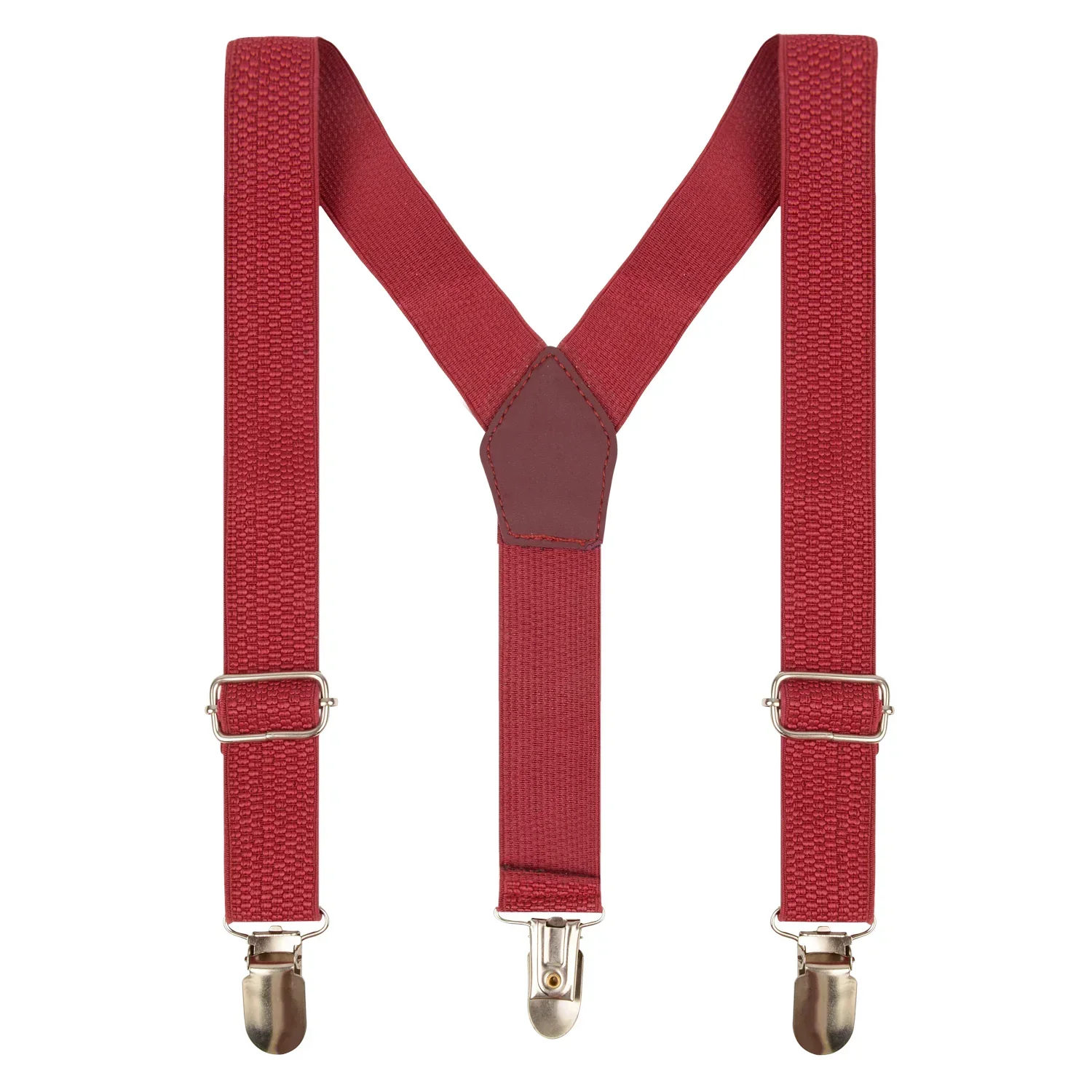 Adjustable Y-Back Suspenders for Boys – Maroon (Clip-On & Stretchable) [AKA033] - Image 3