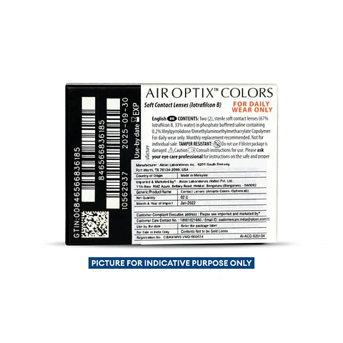 Air Optix Colors Contact Lens Blue Powered 2 Lens Box - Image 2