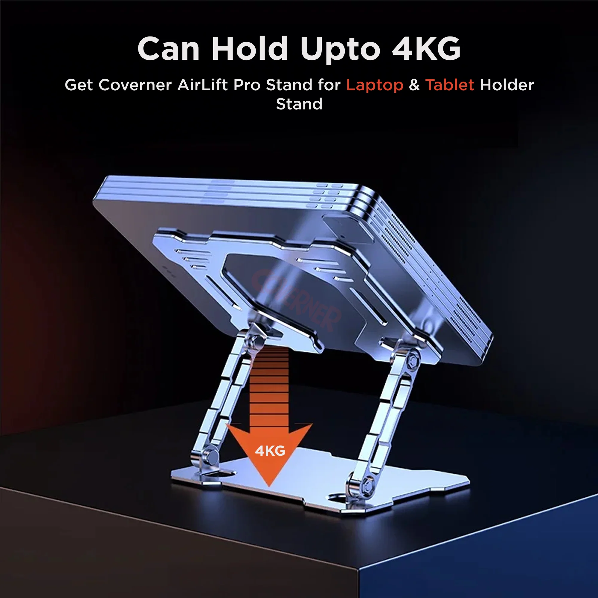 AirLift Pro - Adjustable Foldable Aluminum Stand | Tablets | Laptops | Desk Stand - Coverner India - Image 2