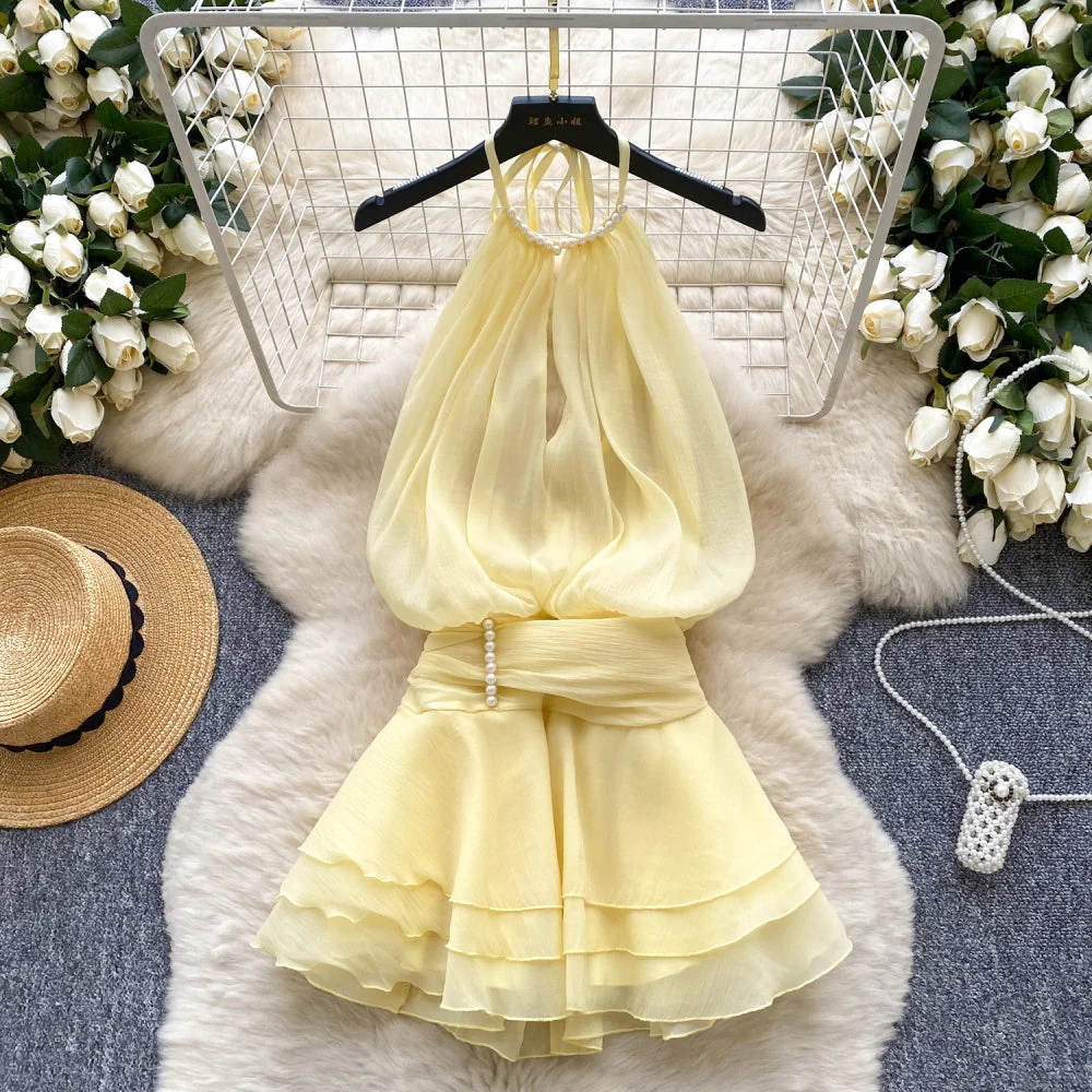 Aisha Halter Ruffle Dress