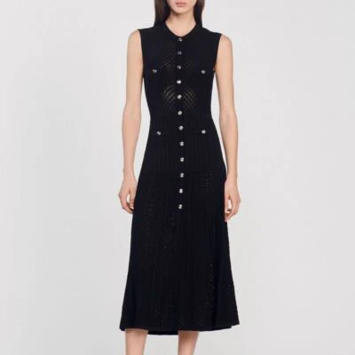 Alexandra Sandro Knit Midi Dress