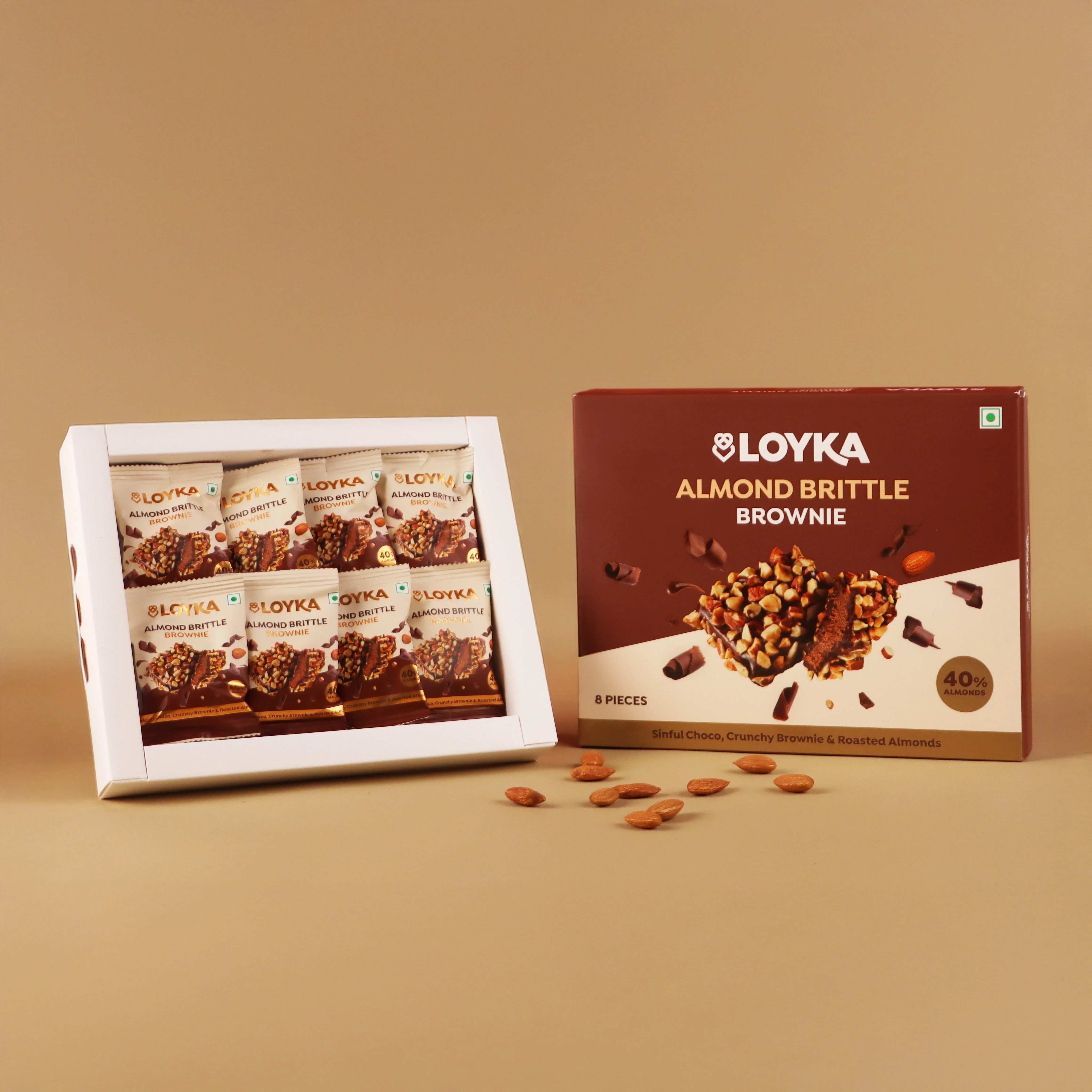Almond Brittle Brownie 8pcs - Image 2