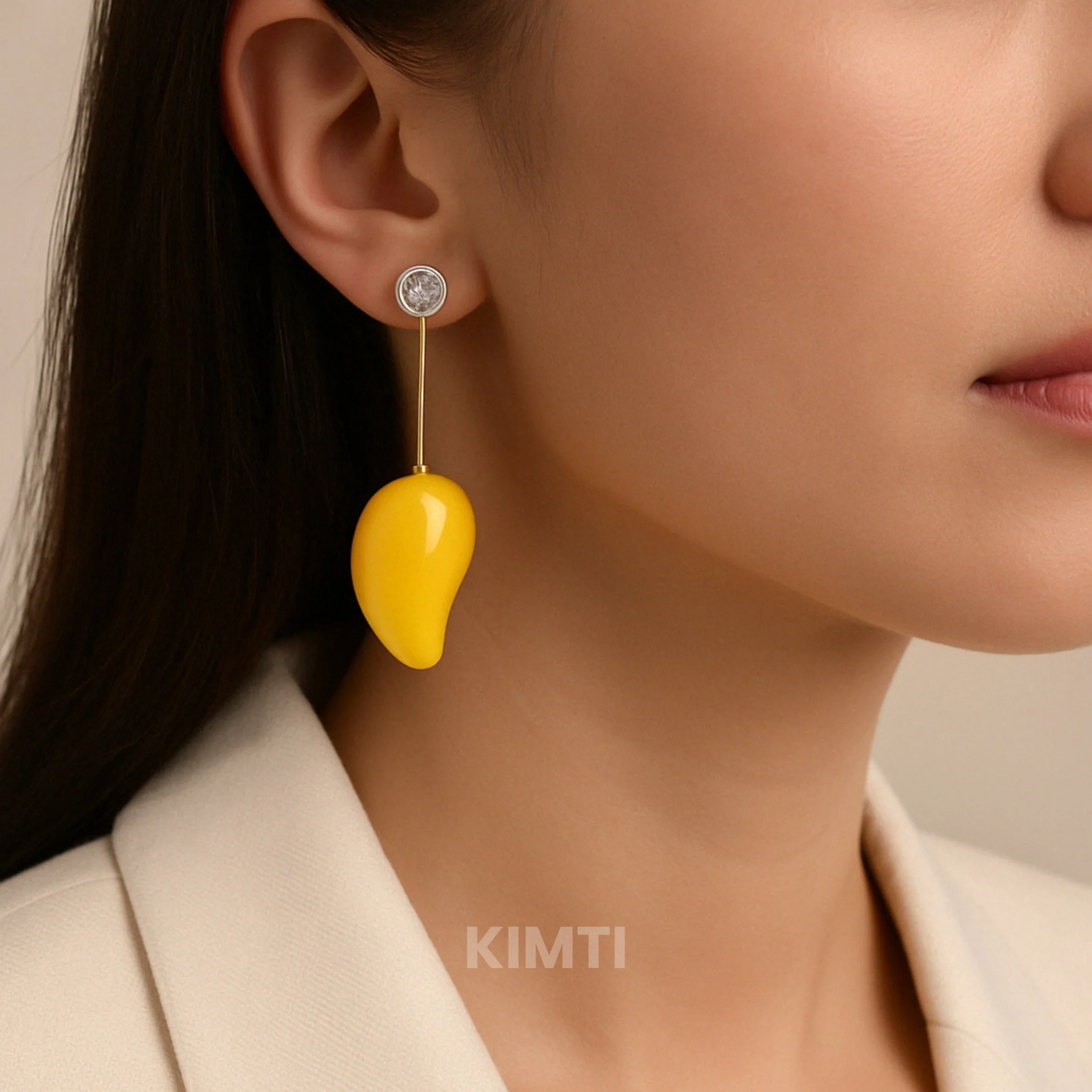Alphanso Mango Yellow Drop Earring — Buy Any 5 for Rs. 599 - Image 2