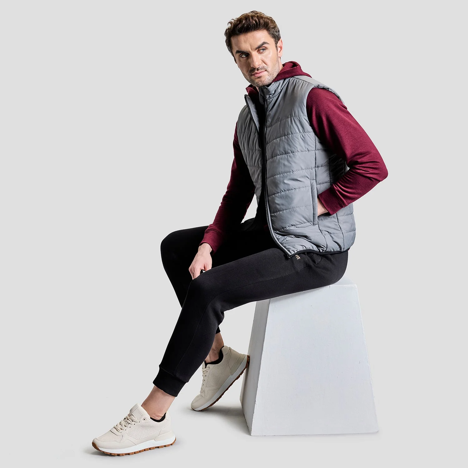 Alpine Mens Sleeveless Jacket - Grey - Image 8