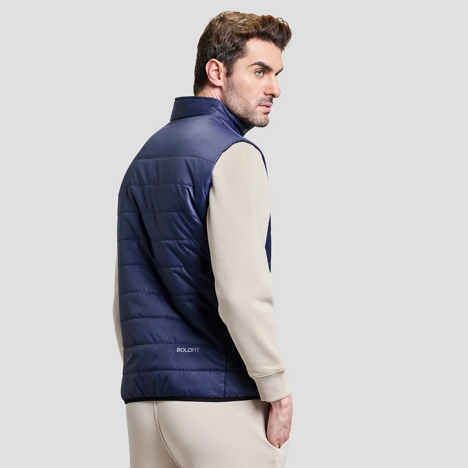 Alpine Mens Sleeveless Jacket - Navy Blue - Image 5