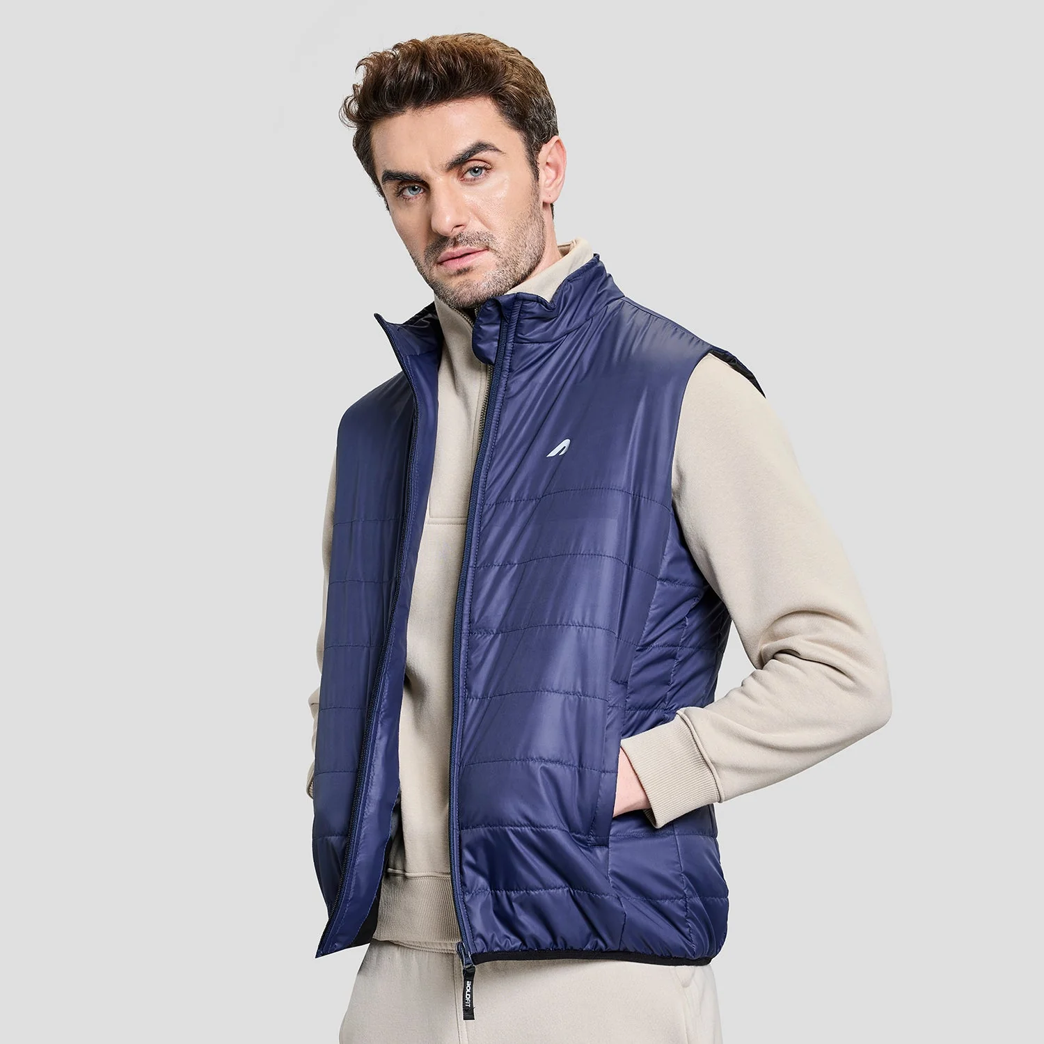 Alpine Mens Sleeveless Jacket - Navy Blue - Image 7