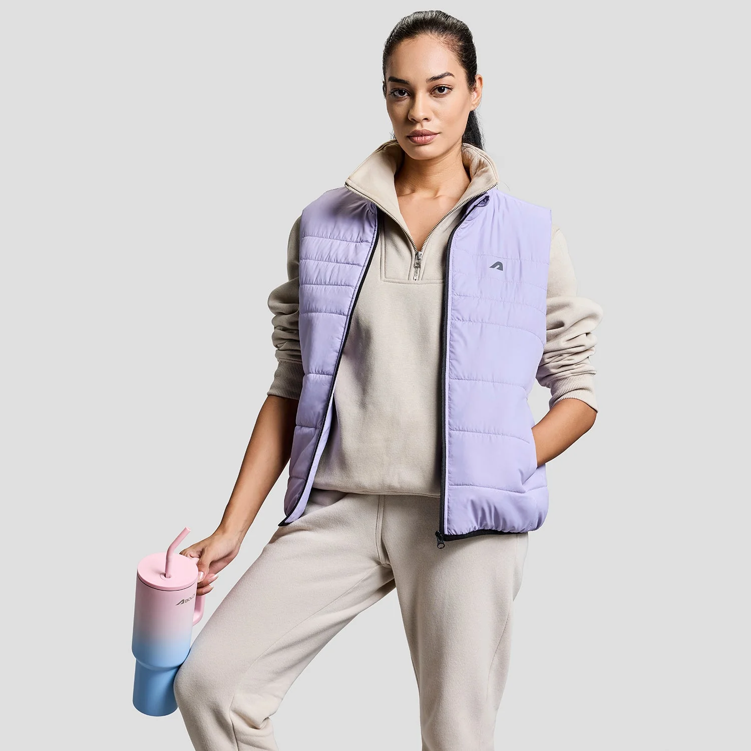 Alpine Womens Sleeveless Jacket - Lilac - Image 8