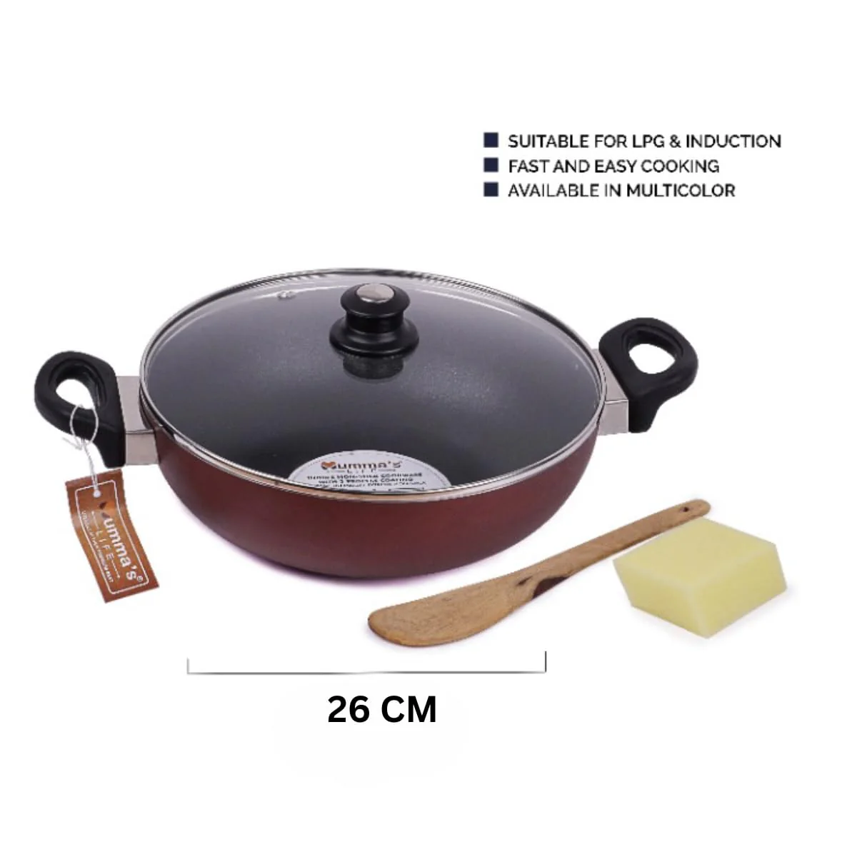 Aluminum Non-Stick Deep Kadai - Image 5