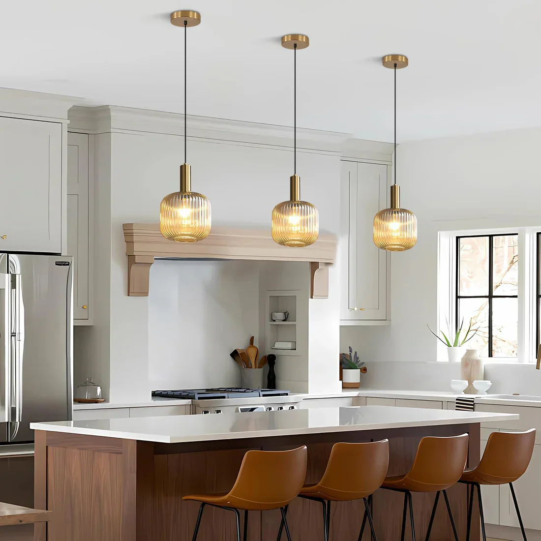 Amber Glass modern Ceiling Light - Image 2
