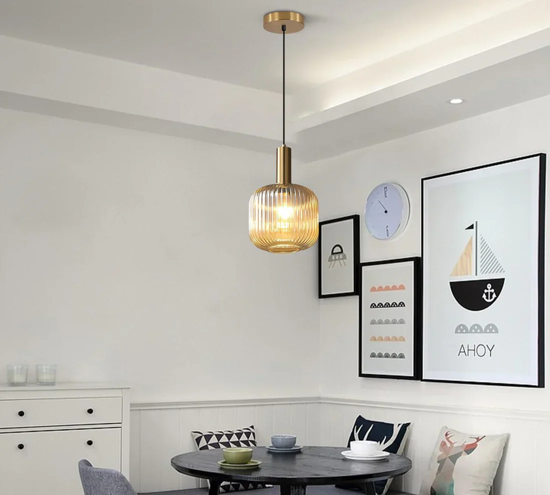 Amber Glass modern Ceiling Light - Image 5