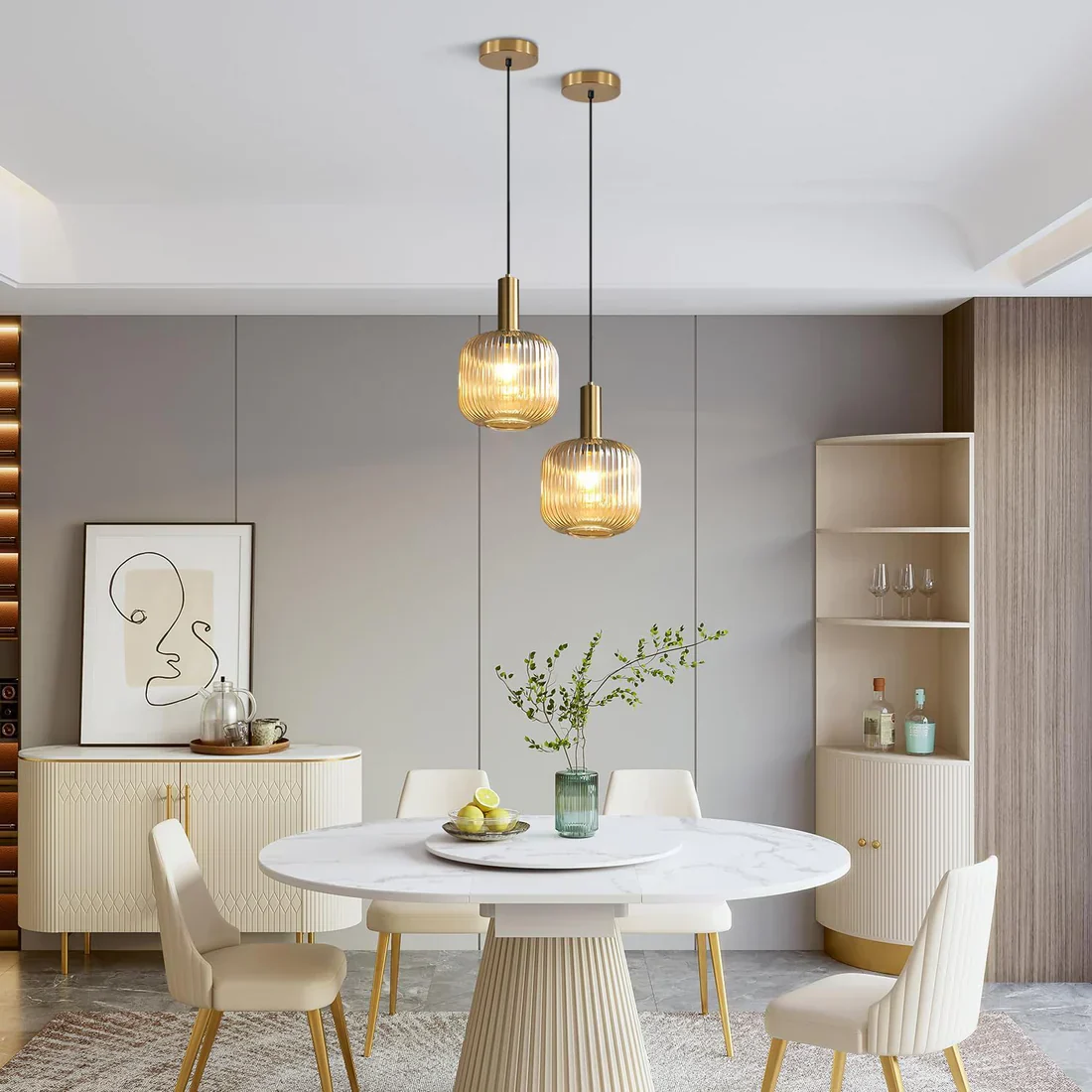 Amber Glass modern Ceiling Light - Image 6