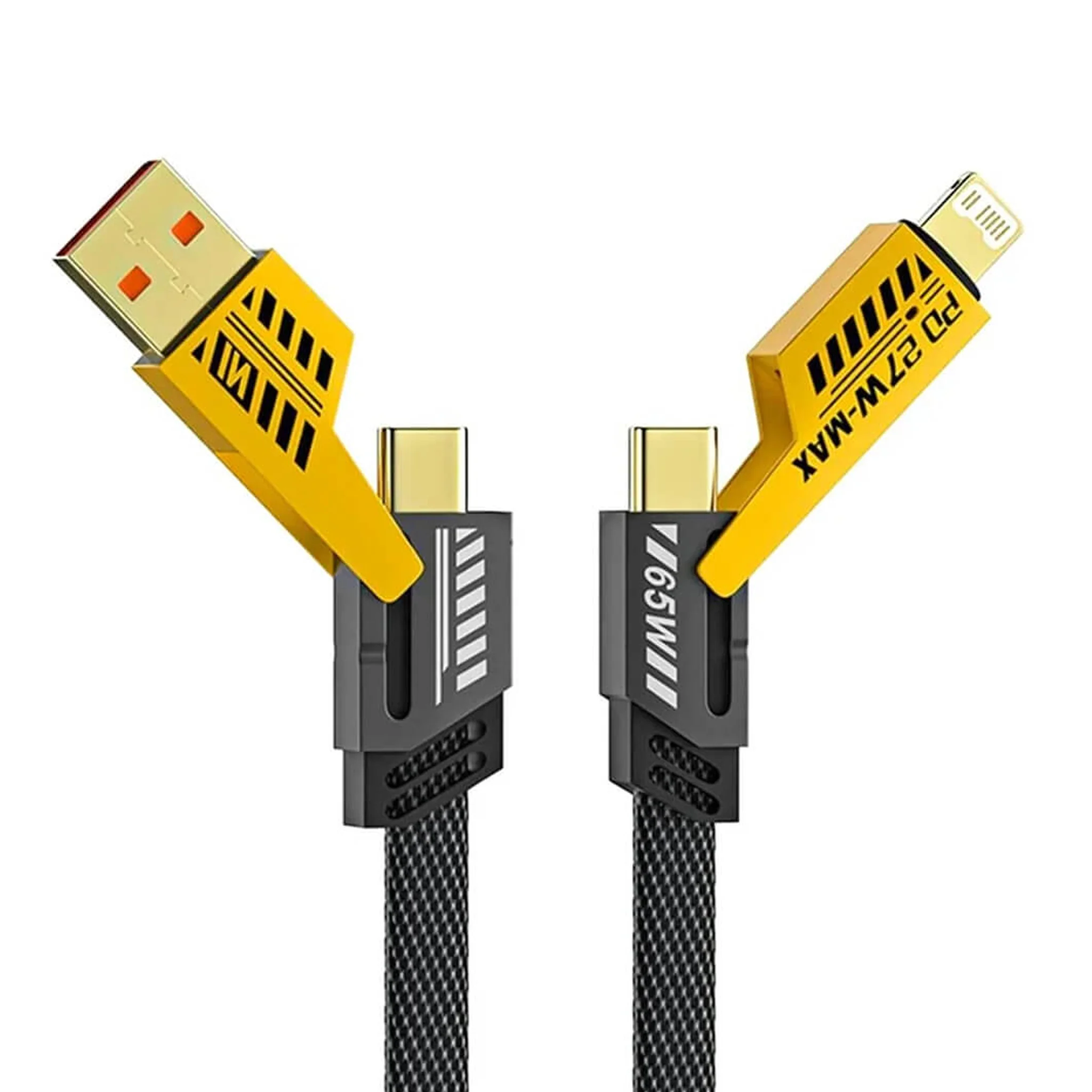 4-in-1 65W Fast Charging Cable | ⁠USB, Lightning, C-Type Ports| AmpX - Image 3