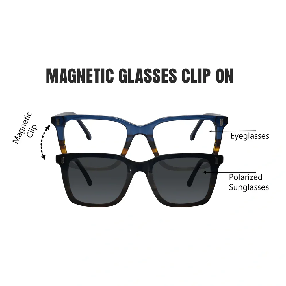 Animal Print Magnetic Clip On Eyeglasses For Men & Women - Image 2