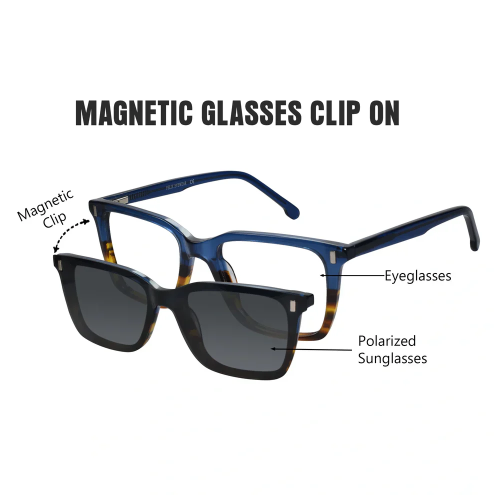 Animal Print Magnetic Clip On Eyeglasses For Men & Women - Image 7