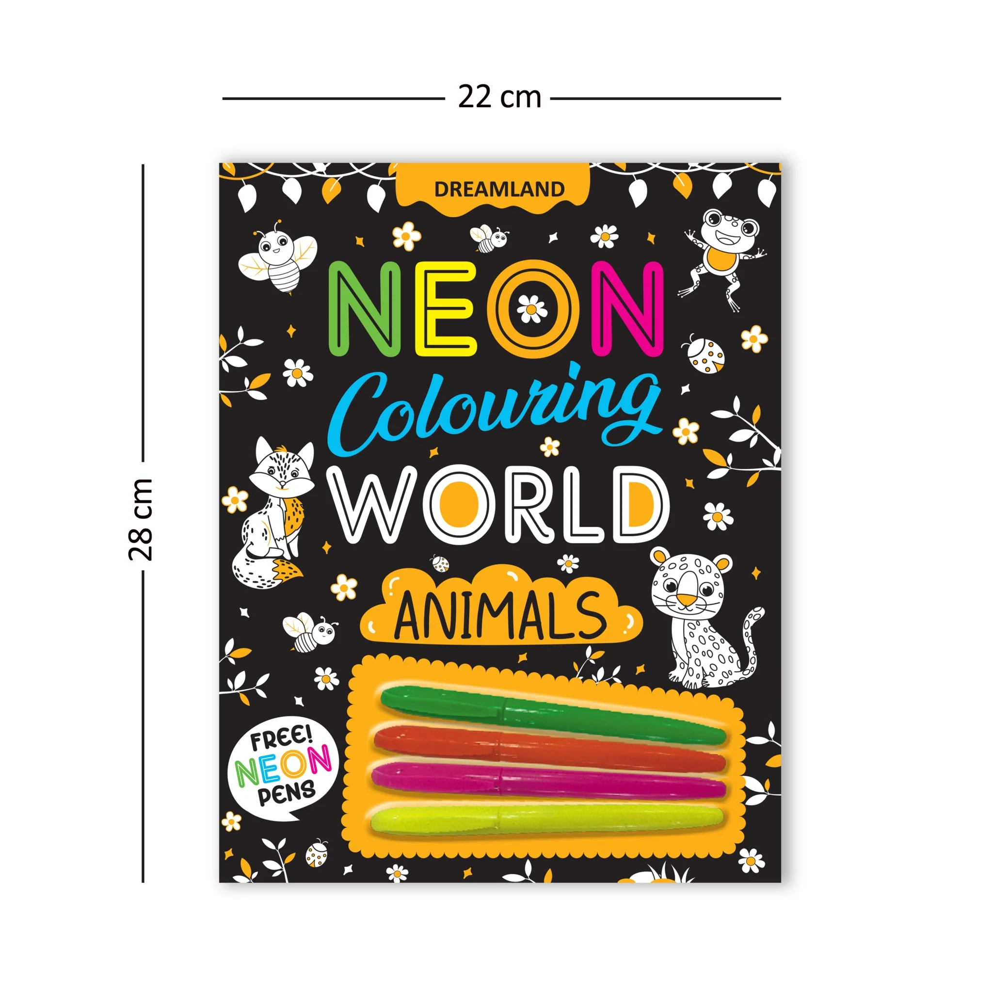 Animals Neon Colouring World Book for Kids Age 4 - 7  years with Neon Pens - Image 3