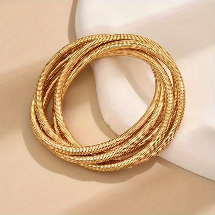 Anti Tarnish Multi Layered Gold Bracelet - Image 4