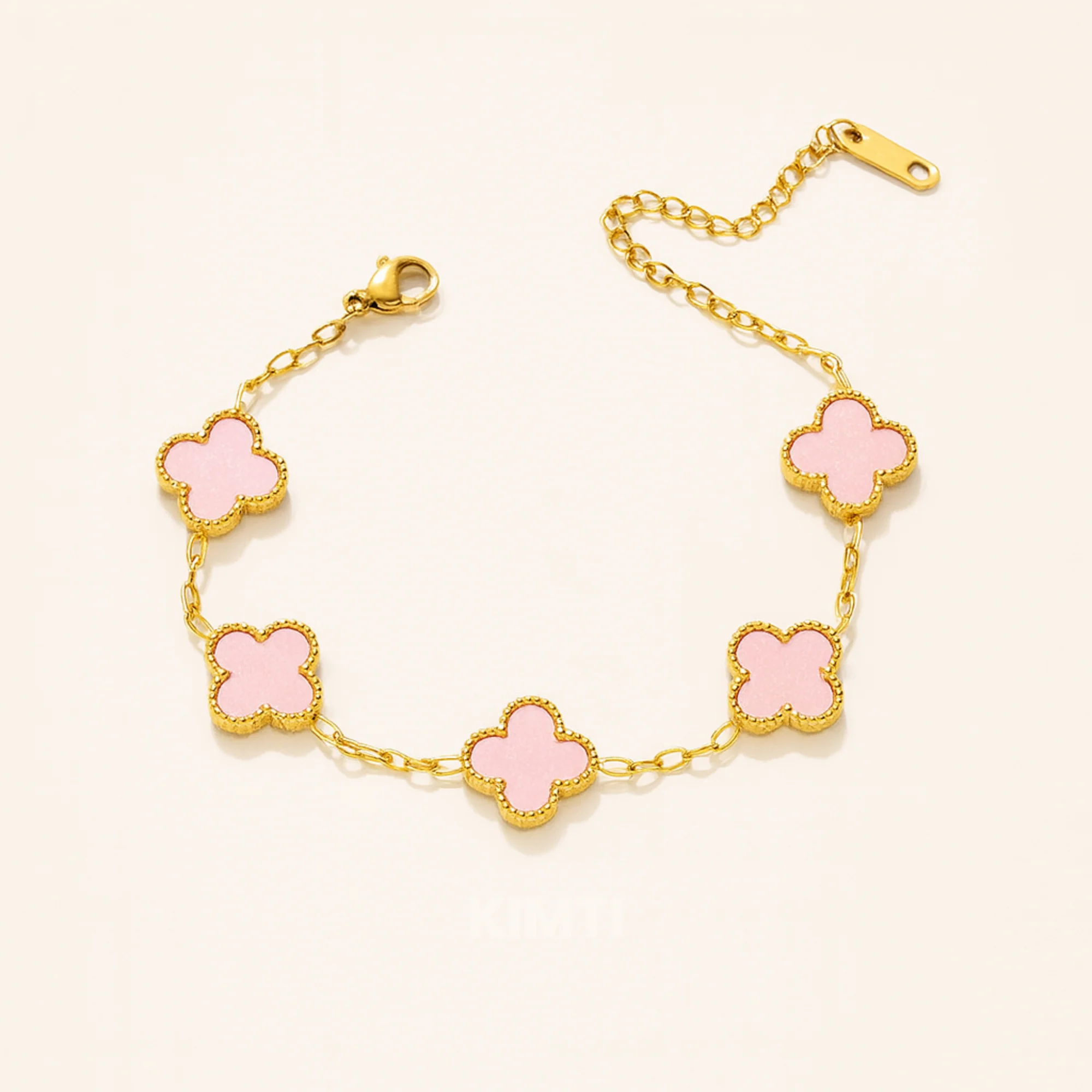 Anti Tarnish Pink Flower Bracelet - Image 4