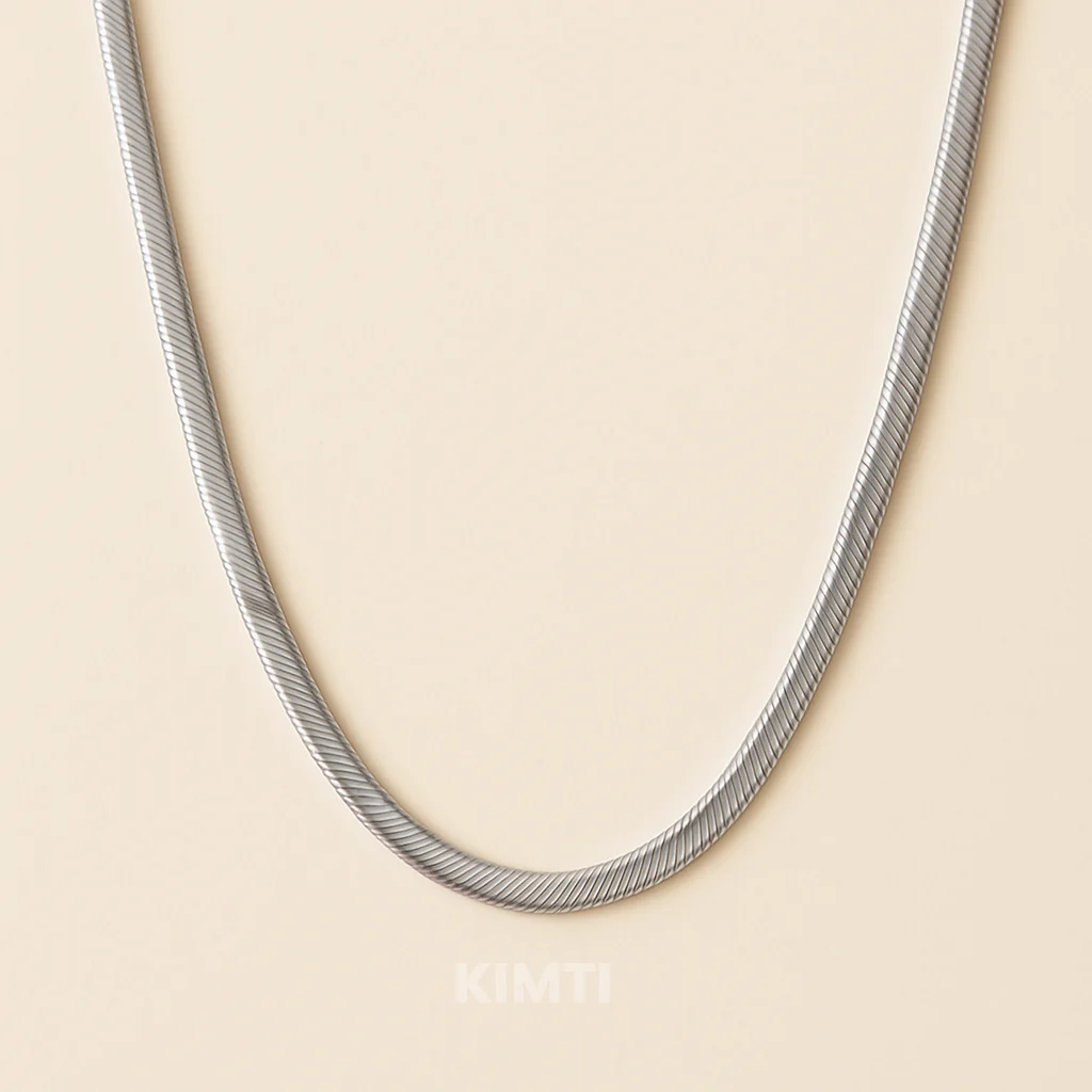 Anti Tarnish  Silver Men Snake Chain