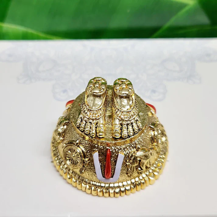 Antique Finish Lord Balaji Charan Paduka - Image 5