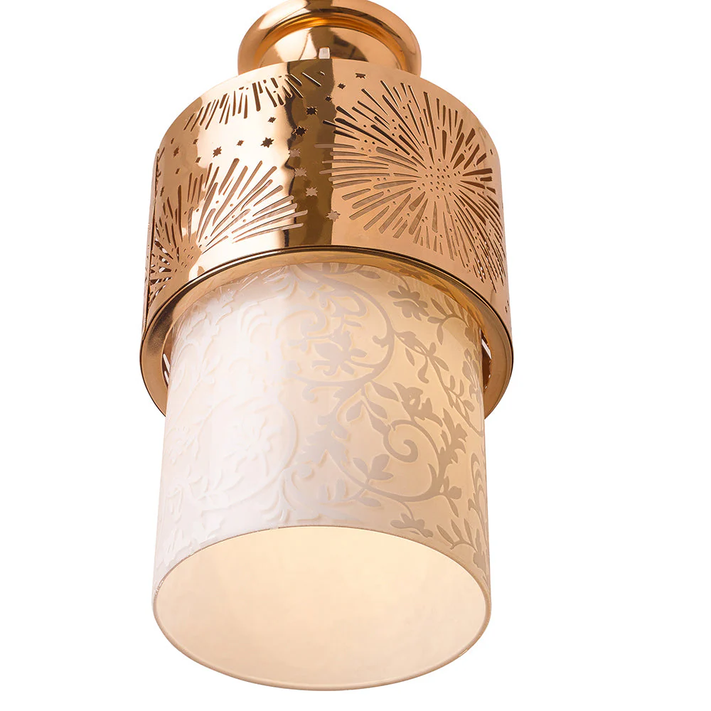 Antique Metal Glass Metal Pendant Light - Image 6