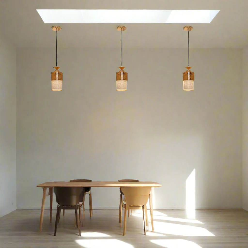 Antique Metal Glass Metal Pendant Light - Image 8