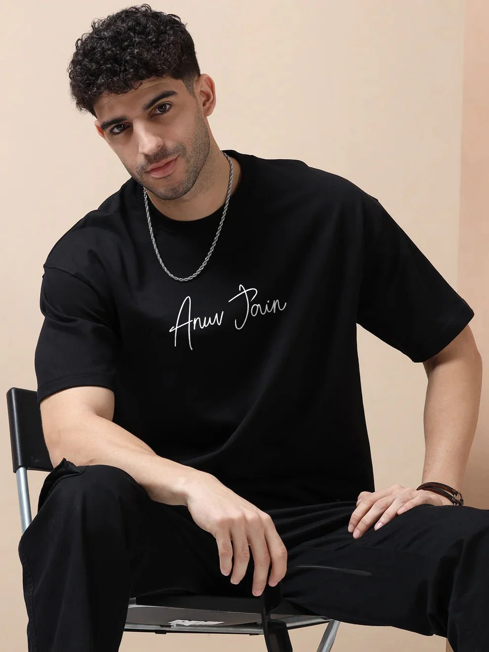 Anuv Jain Black Oversize T-Shirt - Image 2