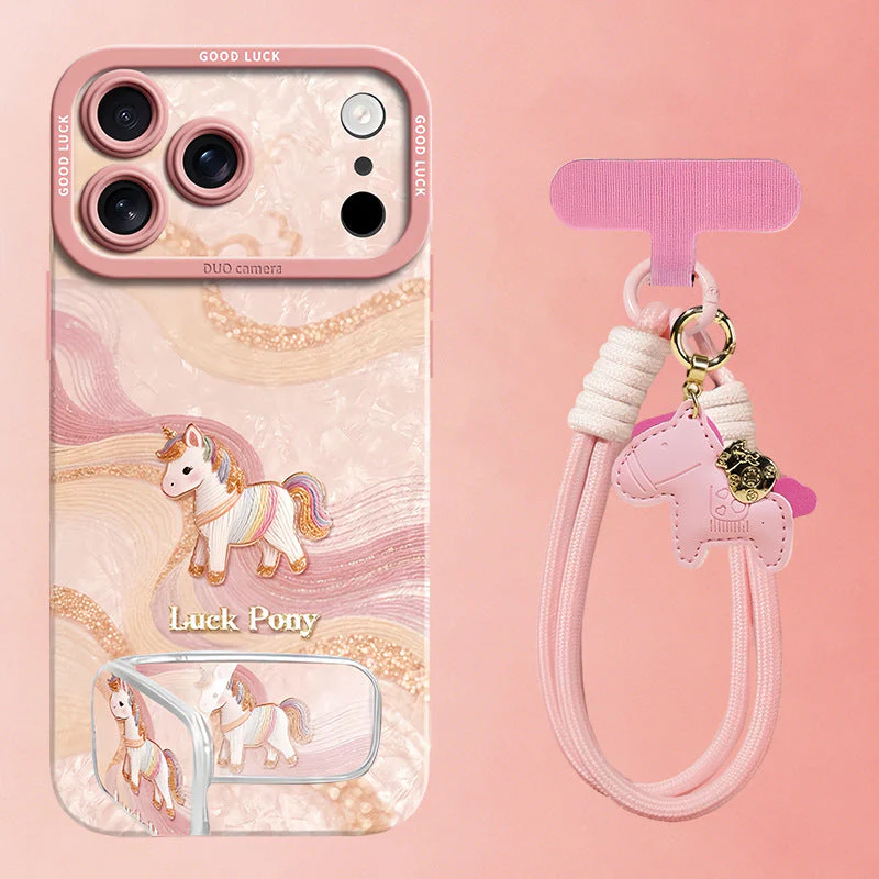 Apple Iphone Horse Silk Pony Case with Mirror Stand and Hand Strap (Exclusive) - Image 6