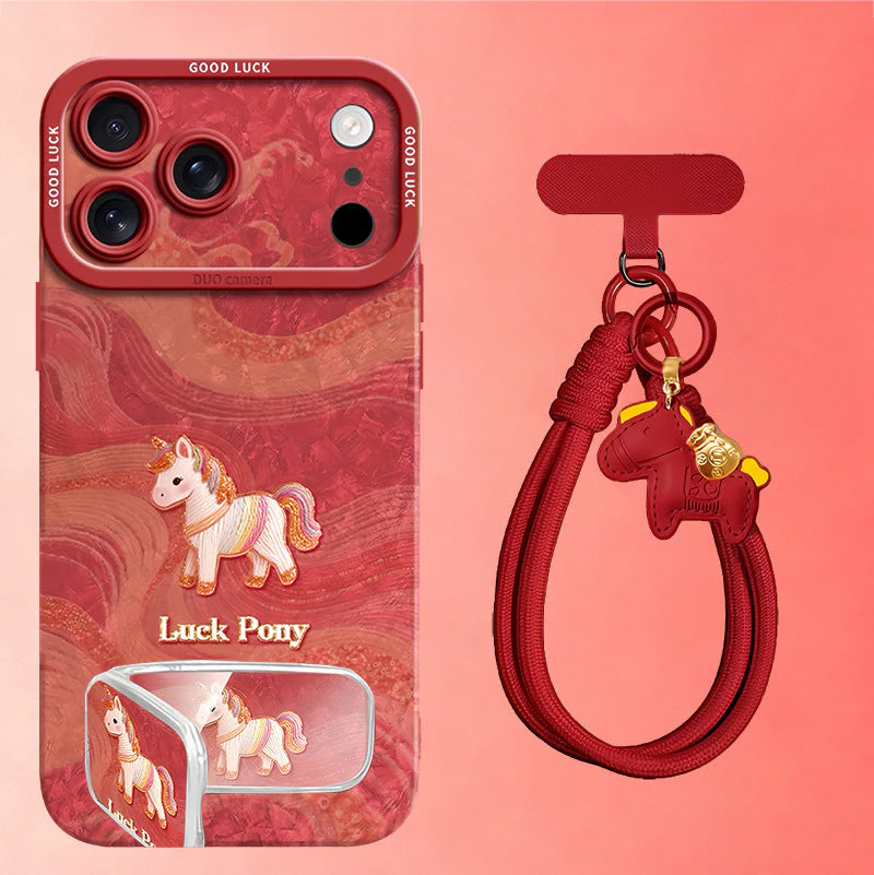Apple Iphone Horse Silk Pony Case with Mirror Stand and Hand Strap (Exclusive) - Image 7