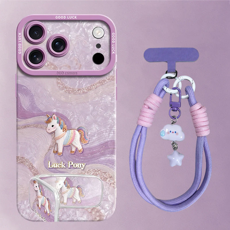 Apple Iphone Horse Silk Pony Case with Mirror Stand and Hand Strap (Exclusive) - Image 9
