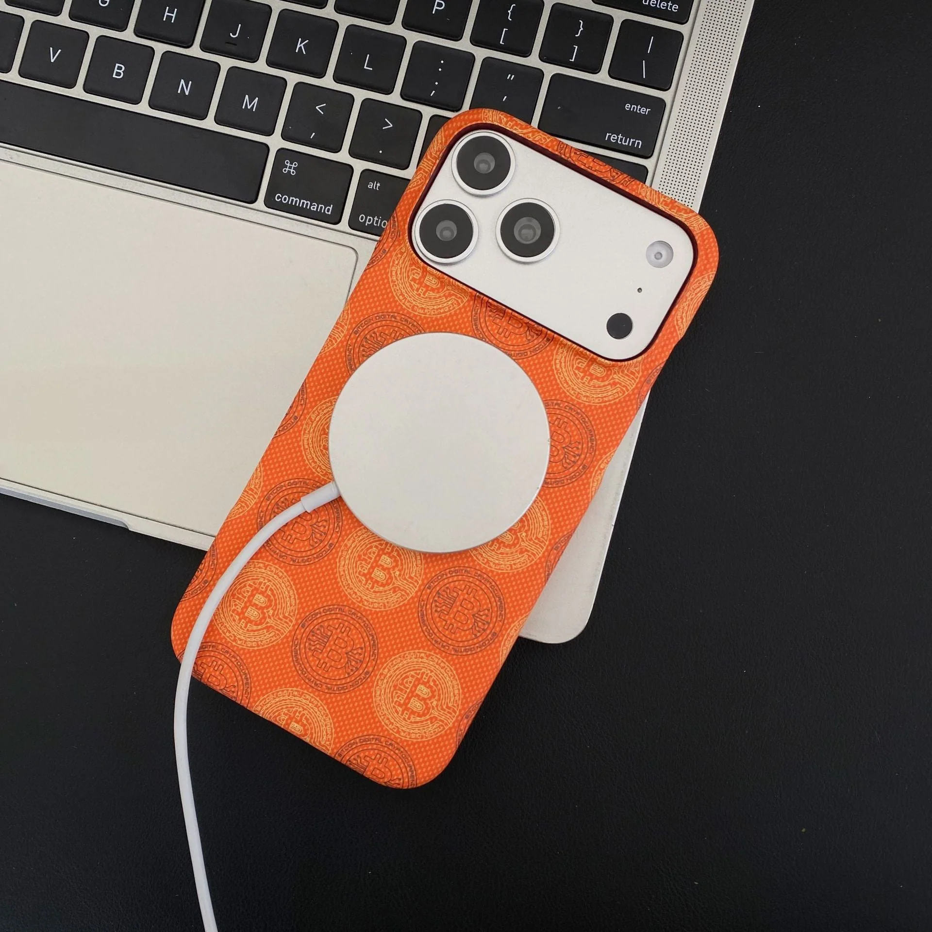 Apple Iphone Kevlar Magnetic Cover with Bitcoin Pattern - Image 6