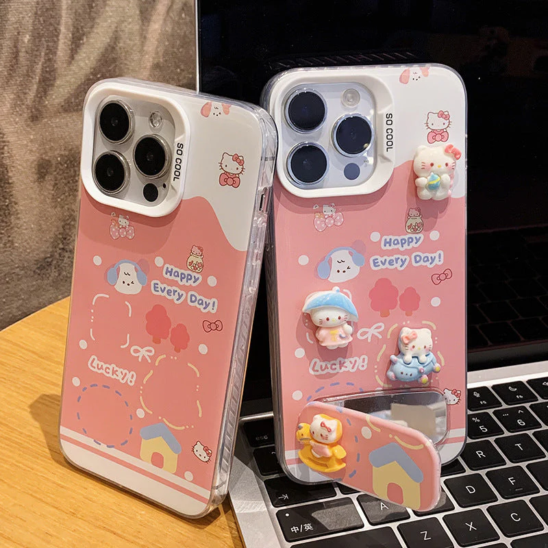 Apple Iphone Pink Hello Kitty Custom Doll with Stand - Image 3